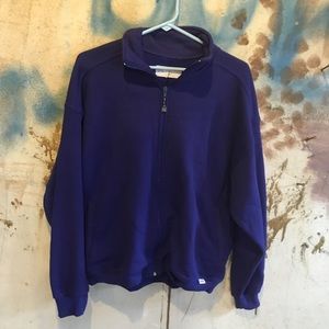 Russell Athletics purple zip front sweatshirt